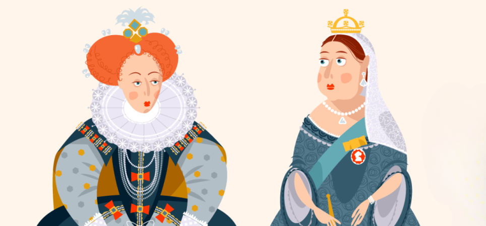 Queen Elizabeth I and Queen Victoria 